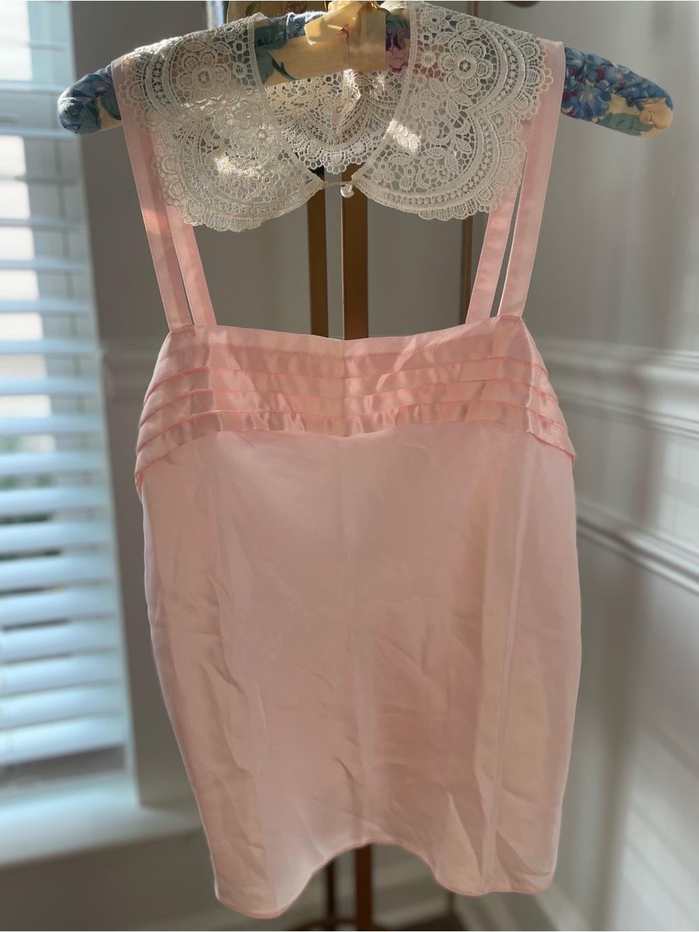 Vintage 90s Liquid Satin Pleated Bust Camisole
